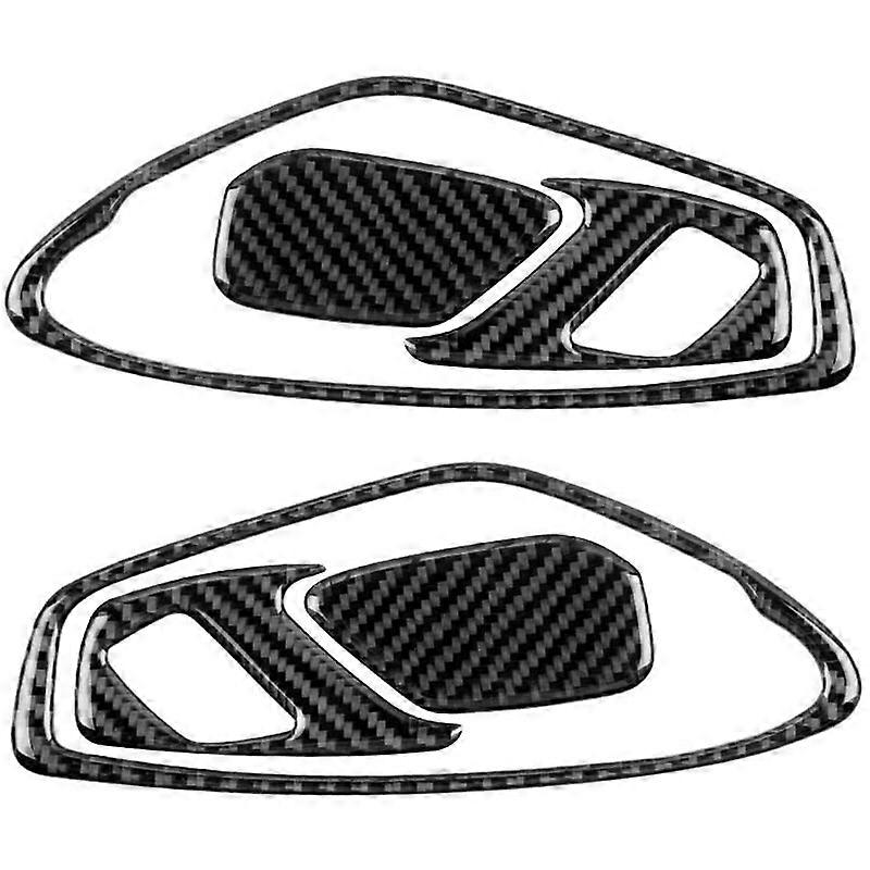 for 2016 -2020 Carbon Fiber Car Interior Door Handle Frame Cover Trim Door Bowl Sticker Door Lock Trim