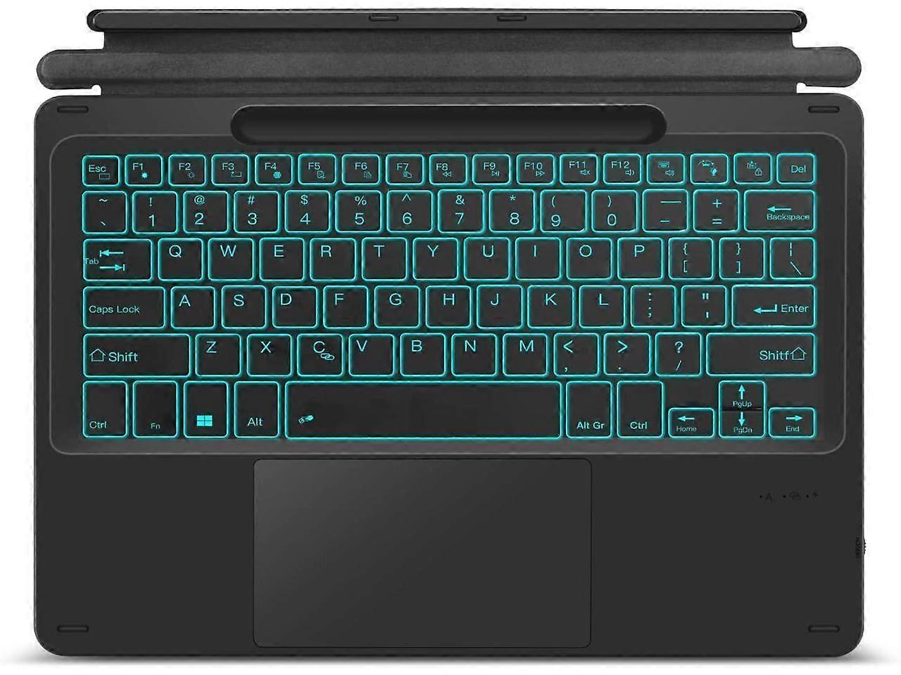 Type Cover for 13 inch Microsoft Surface Pro 10 / Pro 9 / Pro 8 / Pro X Wireless Thin Bluetooth Keyboard with Trackpad, 7 Colors Backlit Pencil Holder