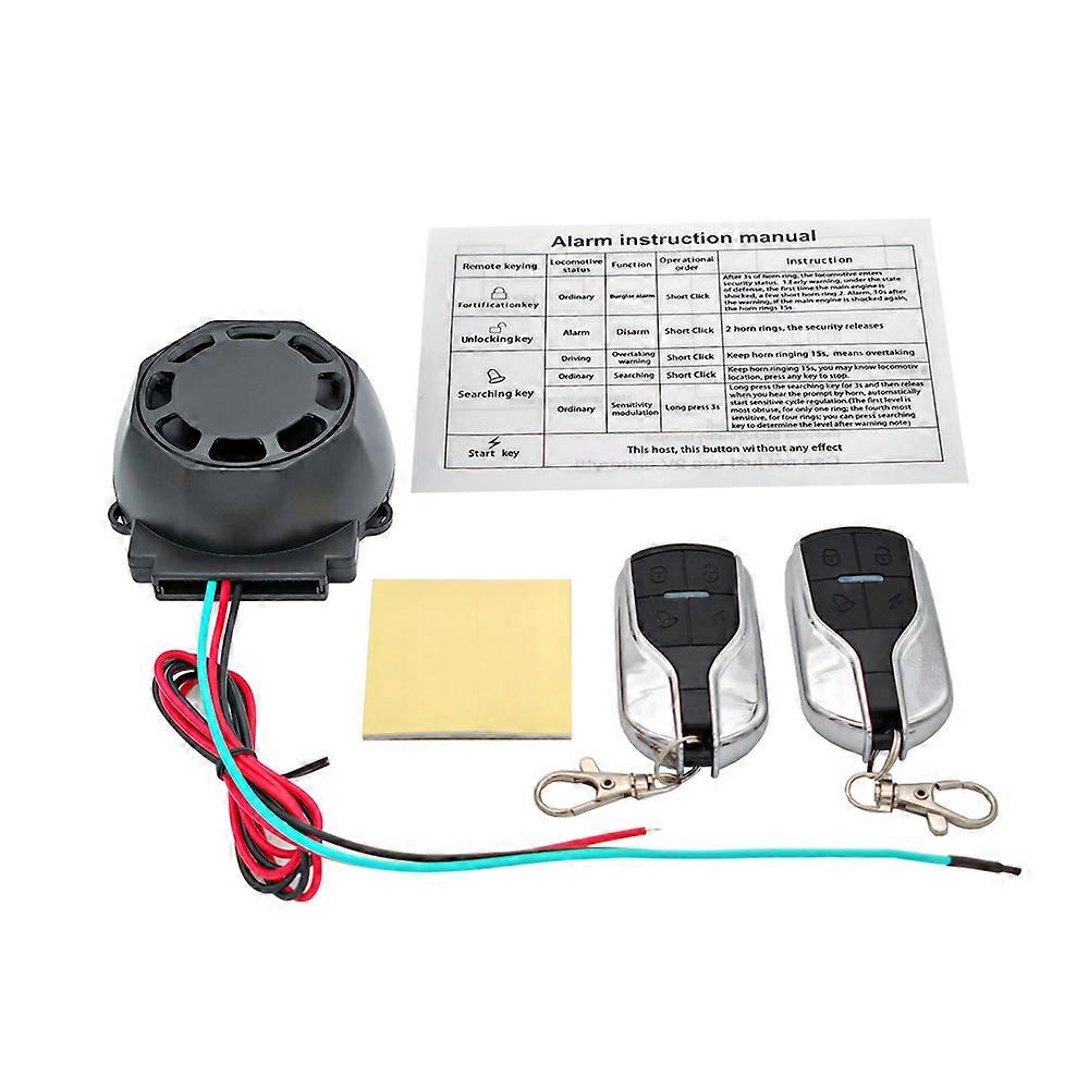 12V Motorcycle Anti-Theft Device Adjustable Sensitivity Alarm Warning Horn Alarm Host with 2 Remote Controller