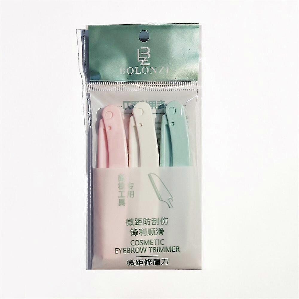 3pcs Safety Folding Eyebrow Knife Sets Eyebrow Scratch Replaceable Blade Foldable Stainless Banmo