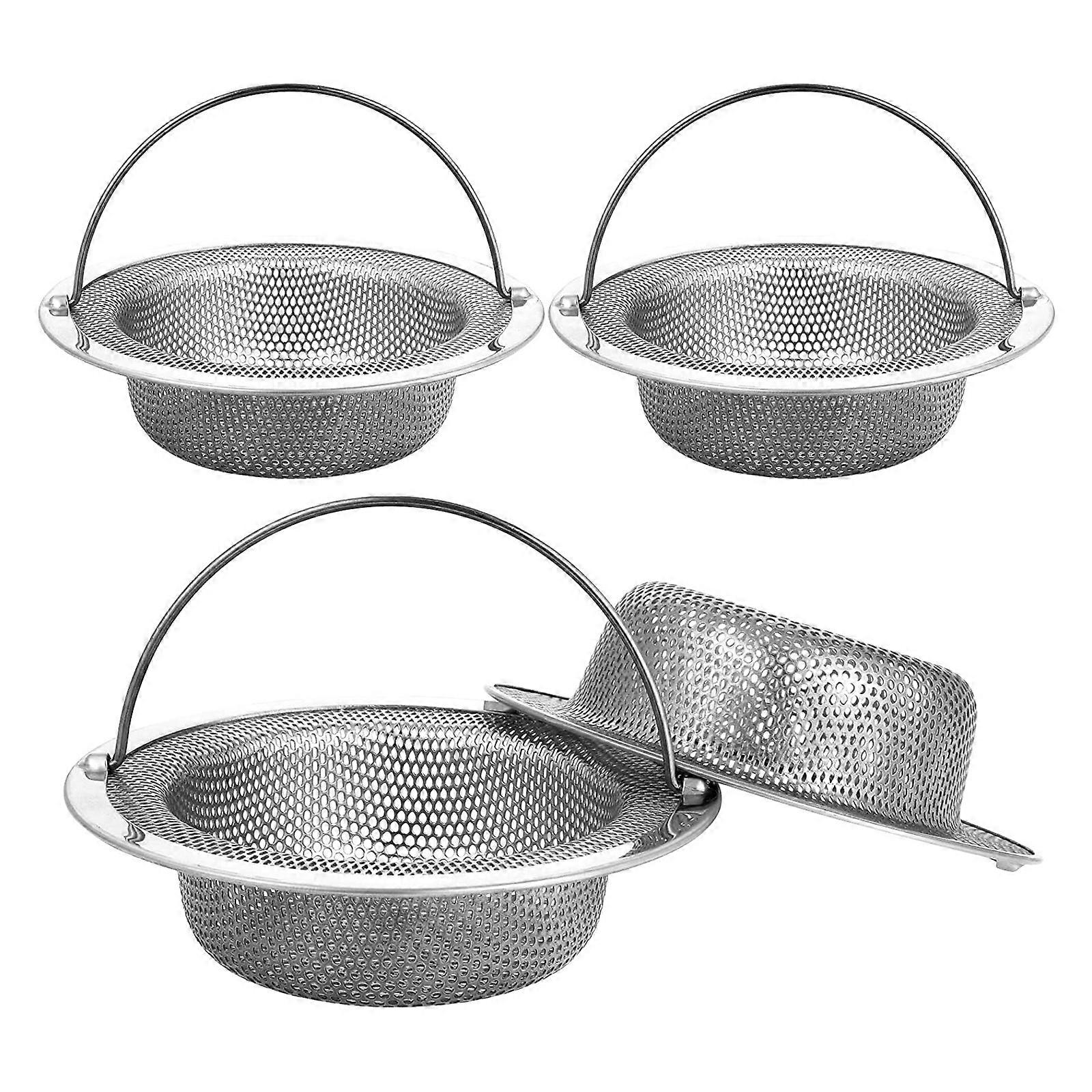 4-Pack Stainless Steel Sink Strainer with Leveling Handle