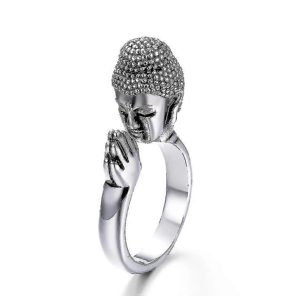 Peace Buddha Sakyamuni Buddha Head Ring Blessing Ring Adjustable Ring Men