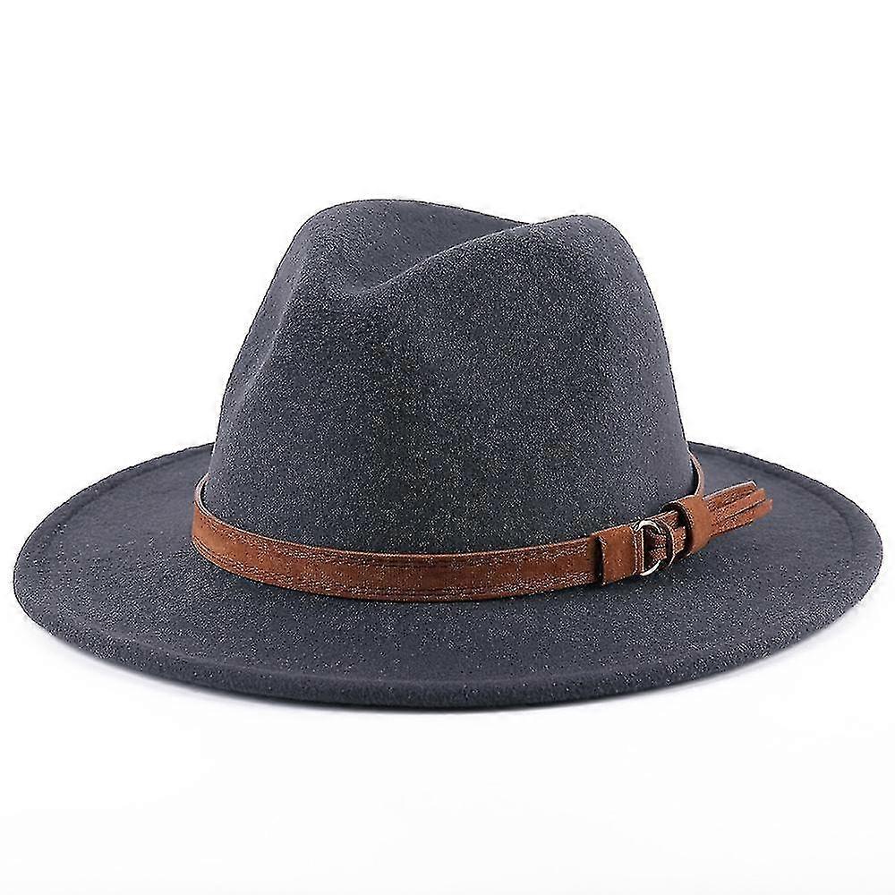 Women's Men's Wool Fedora With Leather Ribbon