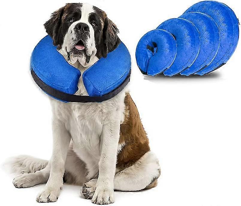 Inflatable dog cone collar for post-surgical use, soft dog cone type protective pet recovery collar to prevent lickingXL:45X44CM