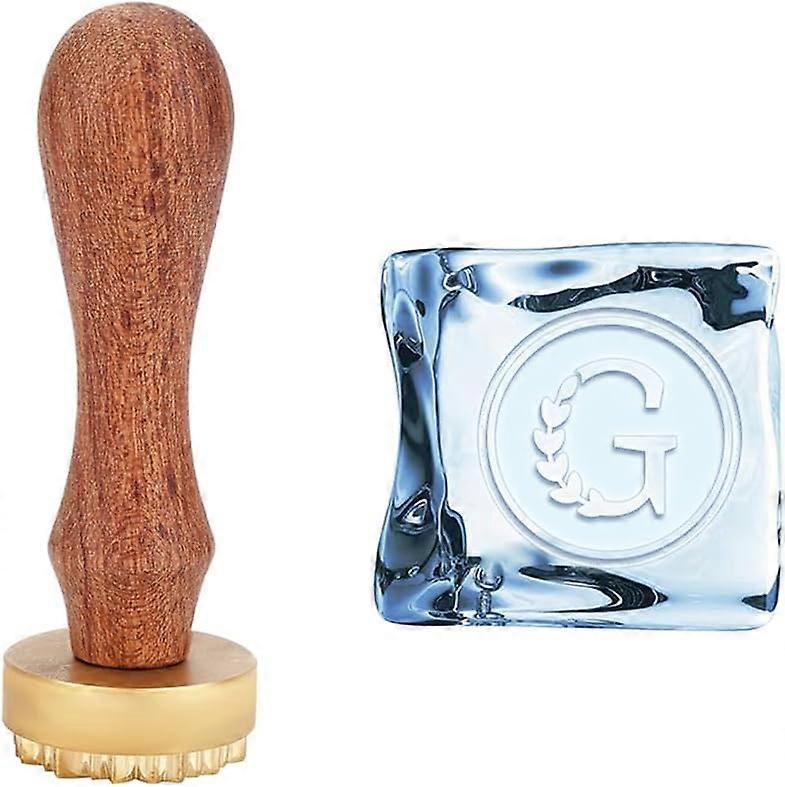 1Pc Pear Wood Handle with 1pc Brass Stamp Head For Wax Seal Stamp Square with 1pc Rectangle Velvet Pouches Letter G 30x10mm