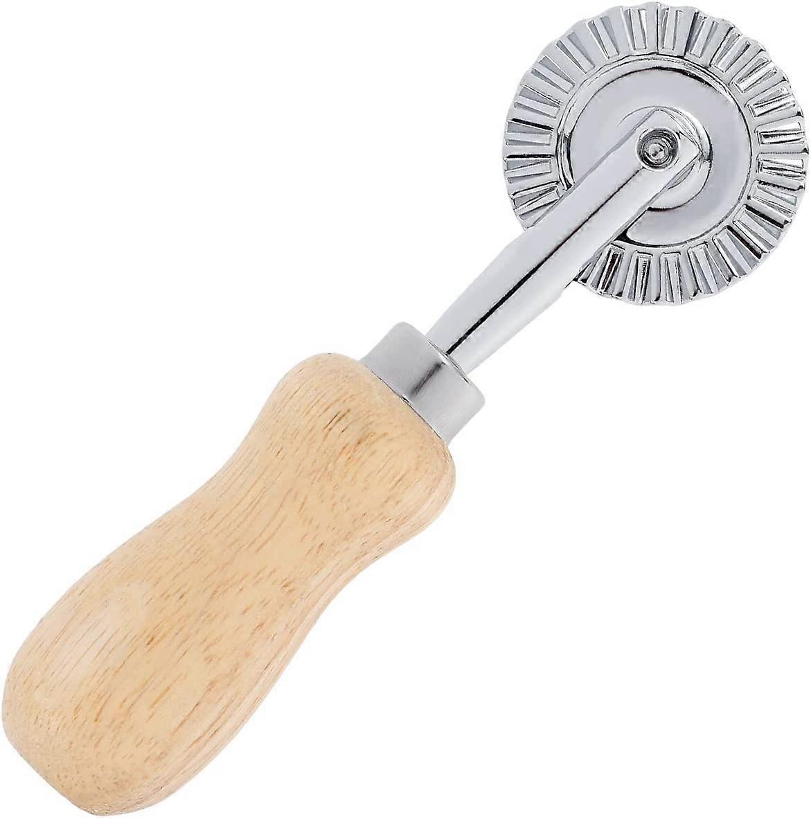 Konditorhjulkutter Aluminiumslegering konditorskjærehjul med ergonomisk trehåndtak Multipurpose Dough Weel