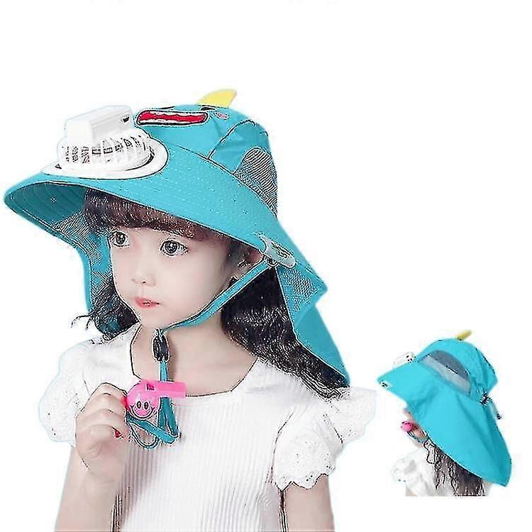 Children's Summer Big Brim Usb Rechargeable Fan Cap