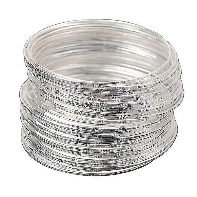 50pcs Indian Style Silver Alloy Bracelet Bangles Set Women Stackable