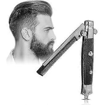 Herren Styling Frühling Kamm Bart Styling Kamm Metall Frühling Falten Flick Haarkamm