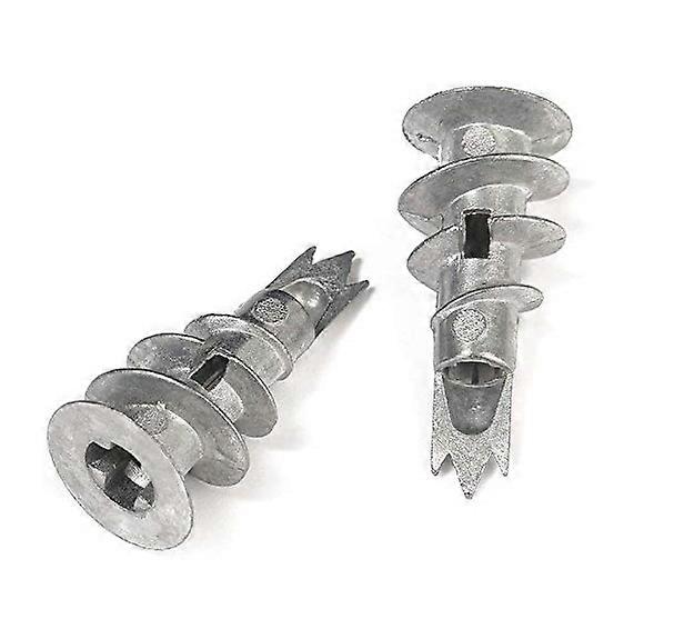 50 Pack Self Drilling Plasterboard Fixing Anchors - Metal for Single Layer and Double Layer Plasterboard
