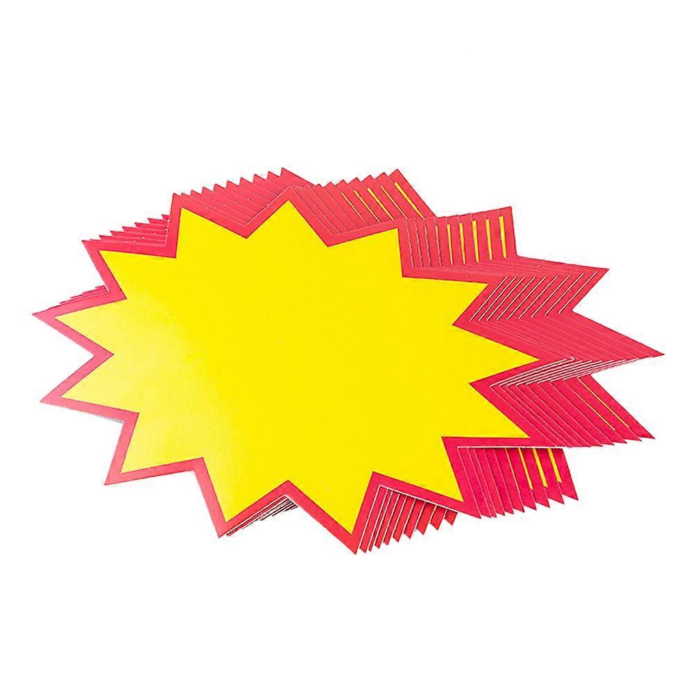 30PCS Blanc Publicité Papier Explosif Signe Explosion Autocollant Supermarché Prix Étiquette (Jaune)