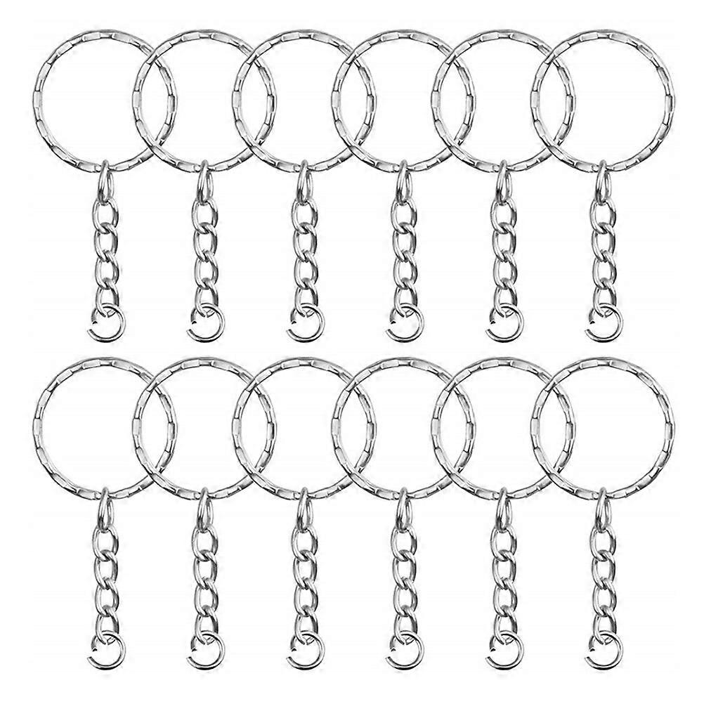 50 Pcs Keyholder Keychain Connecter Key Ring Chain Key Ring Bulk Round Flat Key Rings Metal Key Chain Ring Metal Keychain Rings