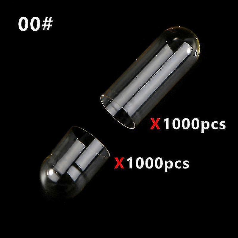 1000pcs Standard Size 00# 0# 1# Empty Capsules Gelatin Clear Capsules Hollow Hard Gelatin Transparent Seperated Joined Capsules-csn