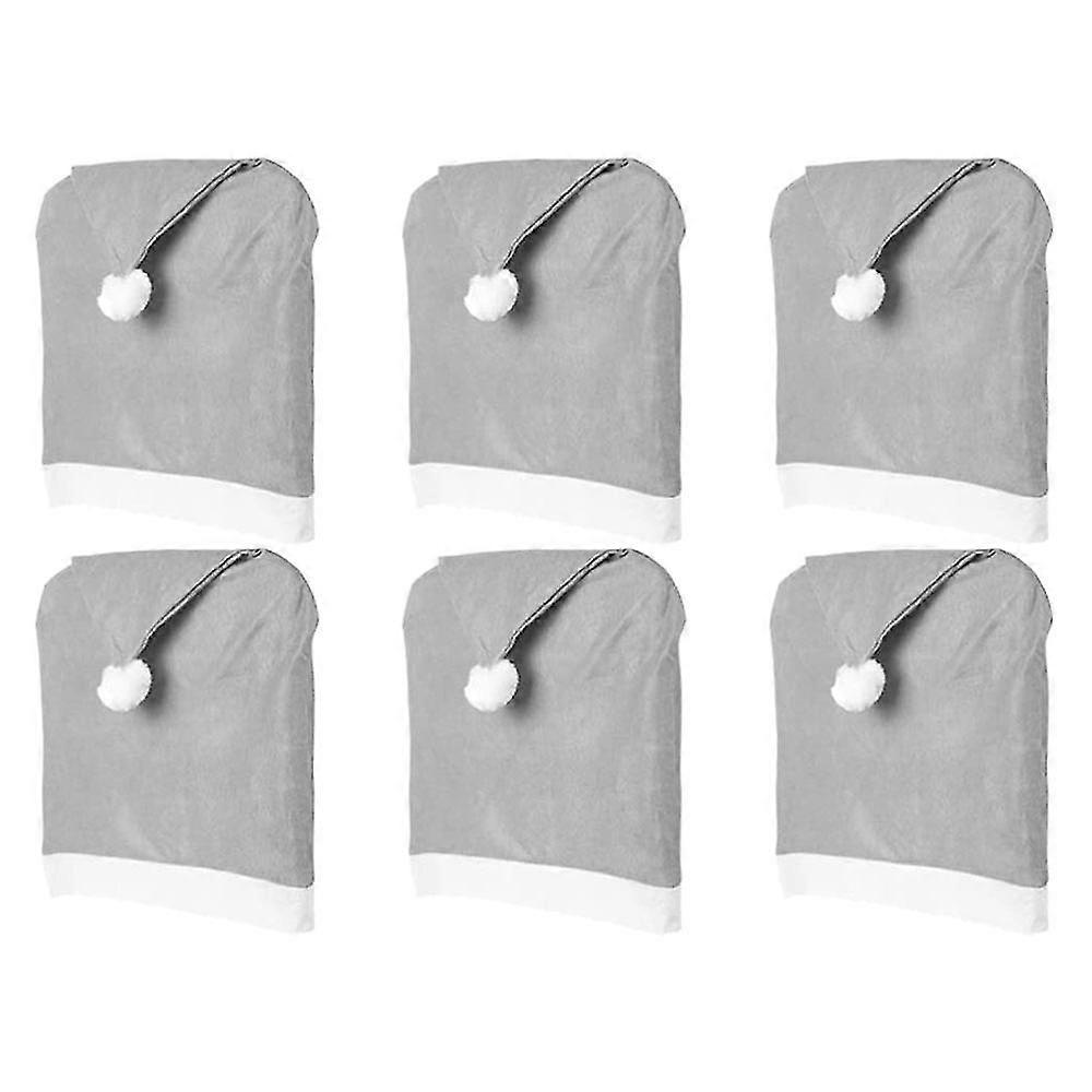 6 قطع عيد الميلاد كرسي الظهر يغطي سانتا كلوز قبعة الطعام كرسي Slipcovers عيد الميلاد عطلة الحزب D