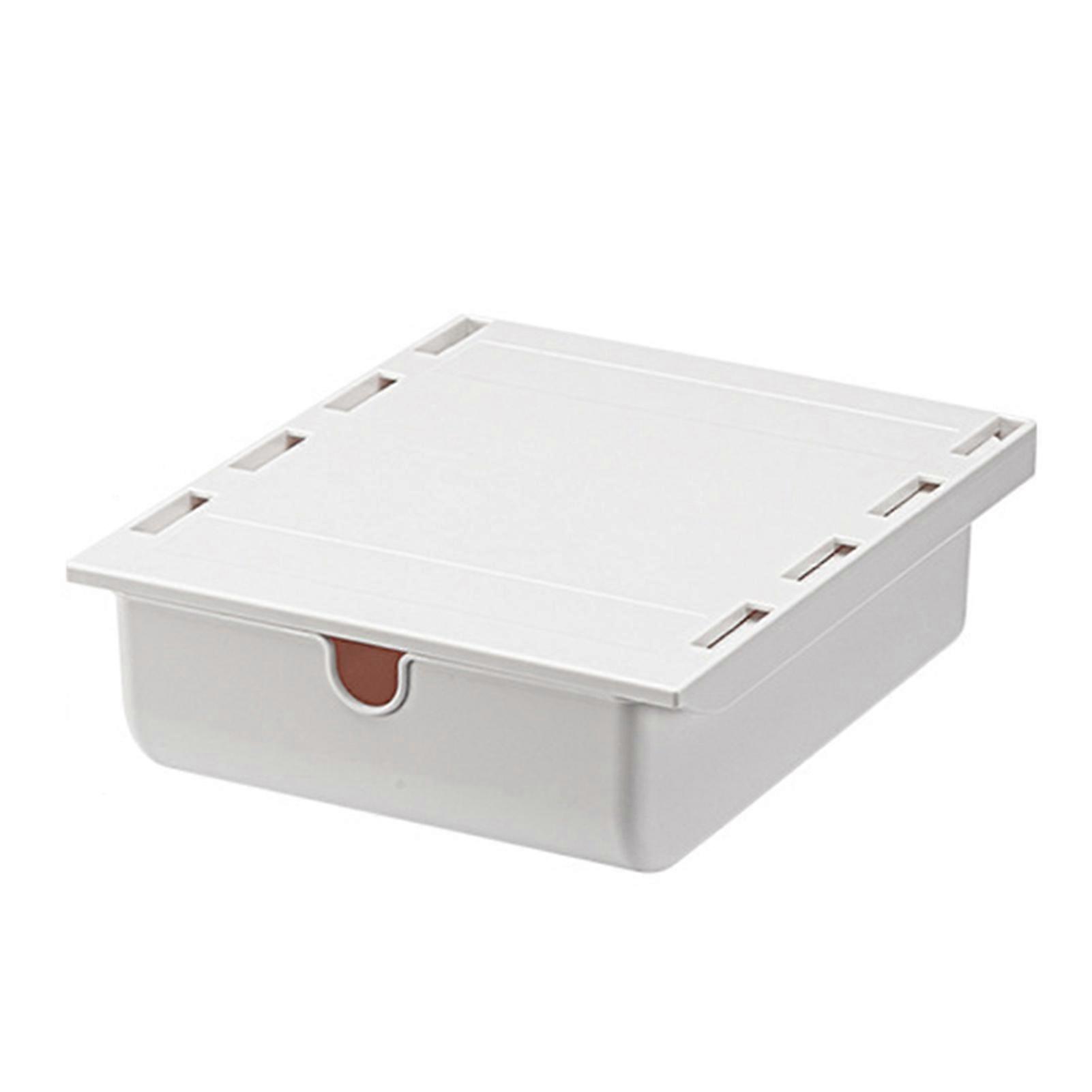 1/2Pcs Storage Box Multifunctional Self-Adhesive Organizer Large Capacity Smooth Edge Burr Free Hidden Design Under-Desk Drawer Organizer Box Jikaix