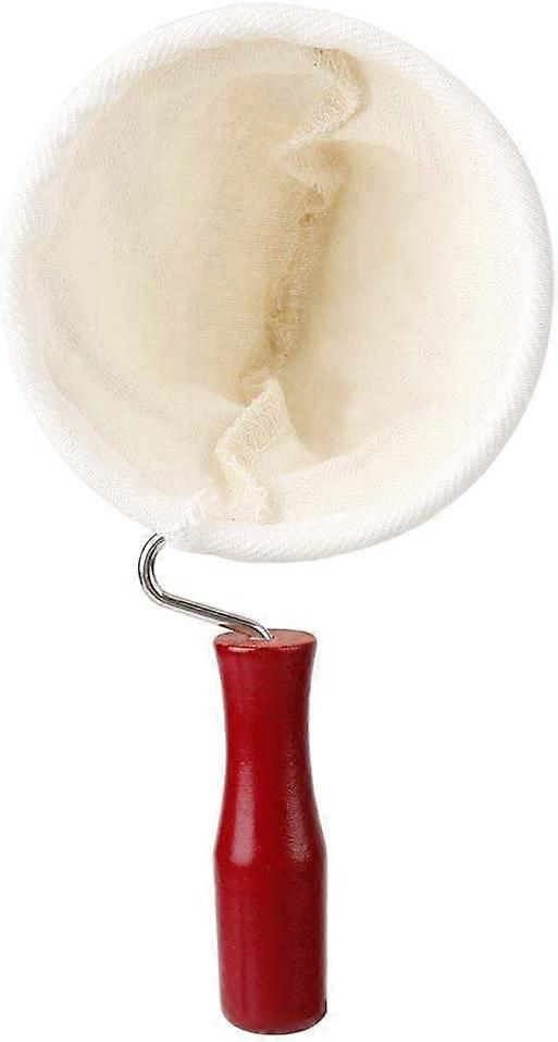 القطن الفانيلا Dripper صانع القهوة خشبية مقبض القماش القهوة تصفية أدوات حقيبة الملحقات (100mm)