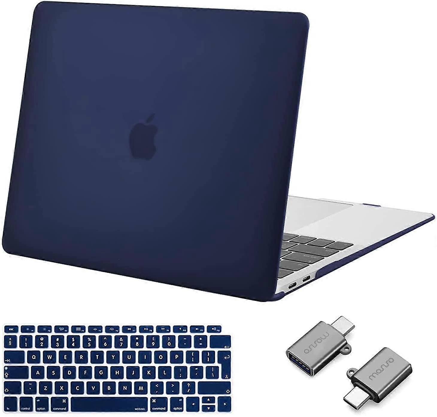 Navy Blue Compatible with MacBook Air 13 inch Case 2022 2021 2020 2019 2018  M1 A2337 A2179 A1932 Retina Display with Touch ID, Plastic Hard Shell Cas