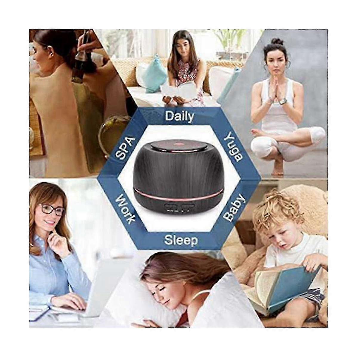 300ml Aromas Essential Oil Diffuser,8 Hours Cool Mist Diffuser With Remote Control,usb-c, 7 Color H