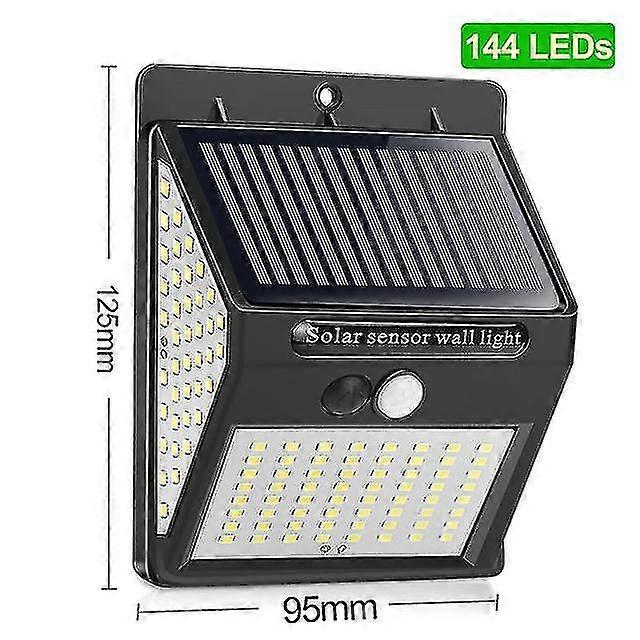 140leds Solar Wall Light, 3-Sided Led Light Source