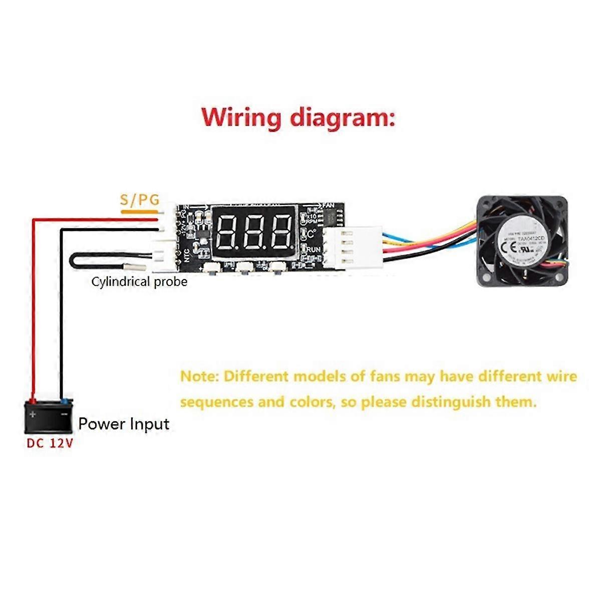 12V PWM 4-Wire Fan Temperature Control Speed Controller Chassis Noise Reduction Module Support Fan