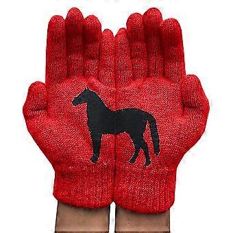 Frauen Pferdemuster Handschuhe Winter Wärmer Verdicken Weiche Fäustlinge Outdoor