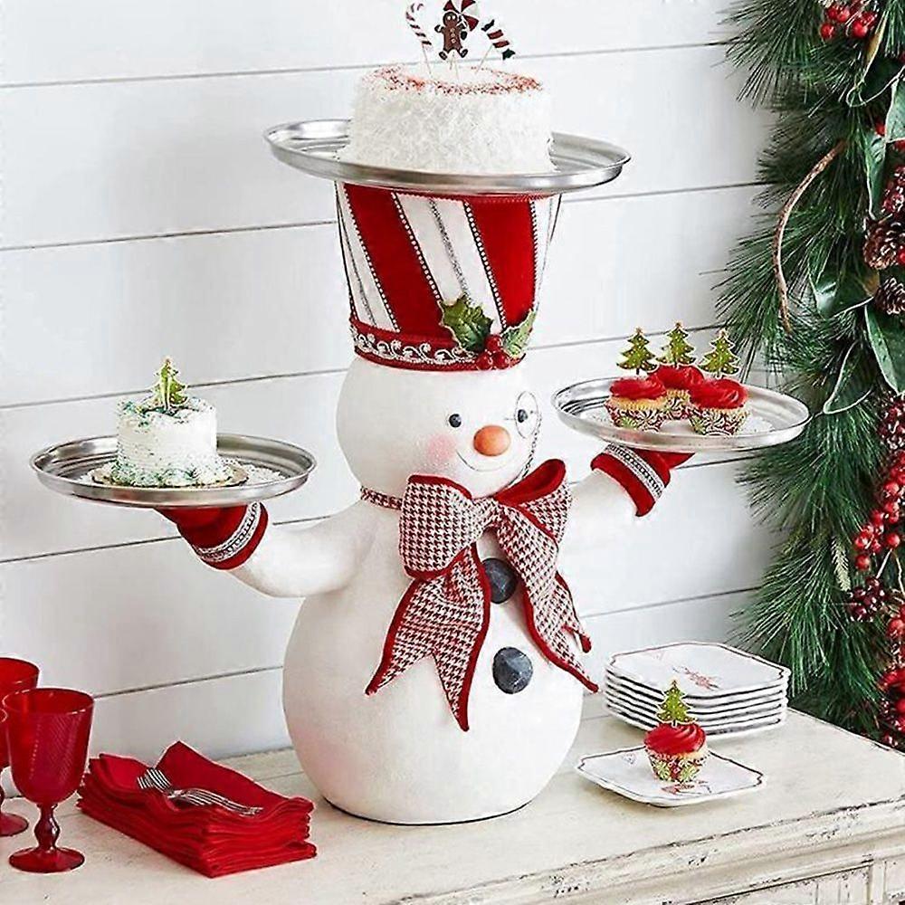 Dessert Tisch Obstteller Weihnachten Schneemann Leckereien Halter Desktop Dekor Weihnachtsfeier Süßigkeiten Teller Snack Tablett