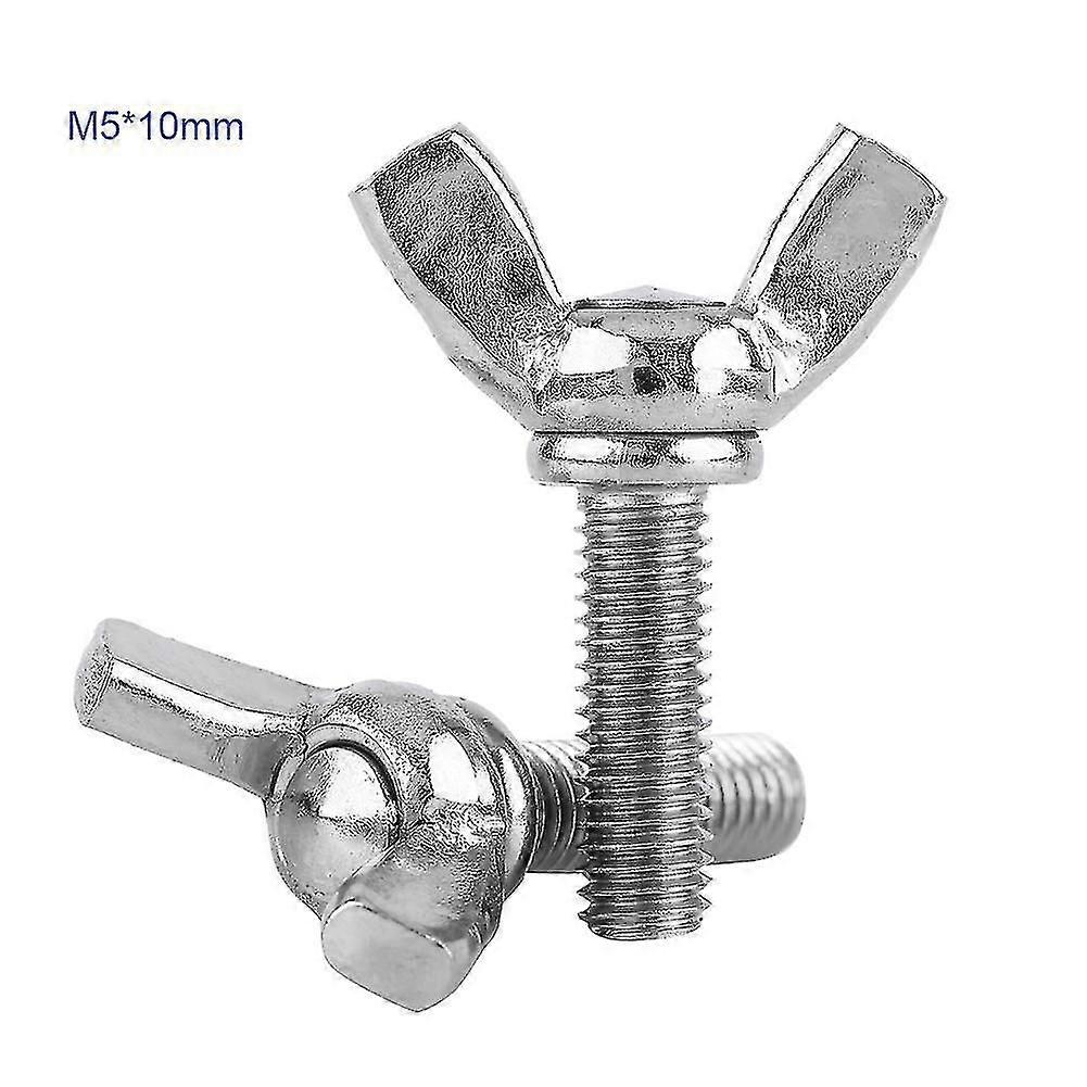 Pakke med 5 m5 * 10mm 304 rustfrit stål vinge sommerfuglskruer fastgørelseselementer