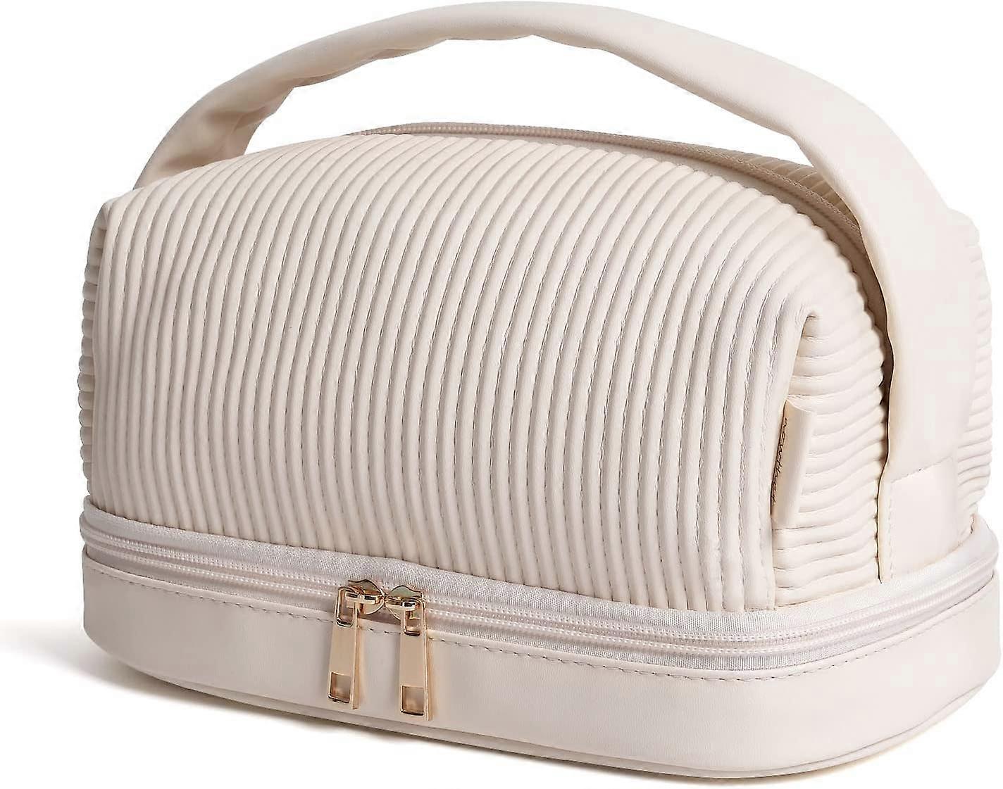 Makeup Bag for Travel Organizer Compact Design Waterproof Cosmetic Case with Multiple Compartments and Zipper Closure