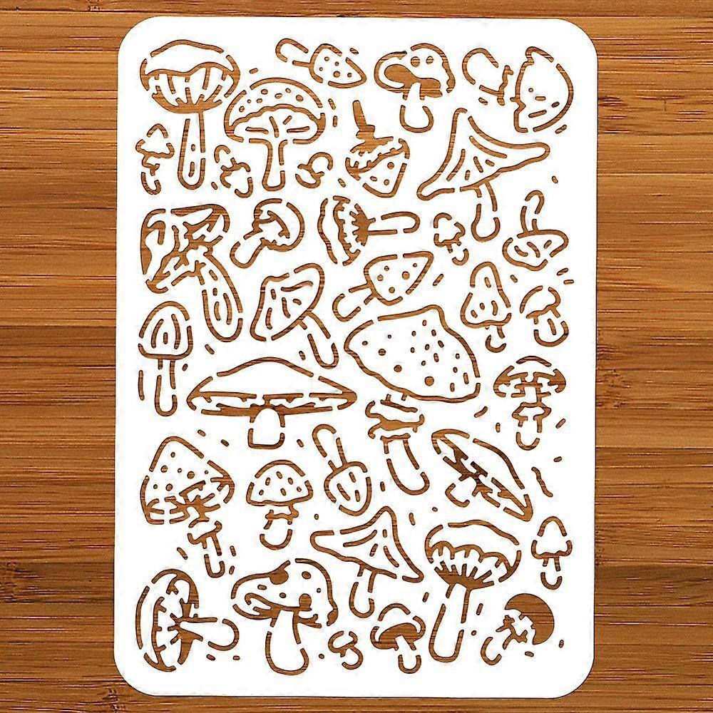 DIYスクラップブックフォトアルバムマッシュルーム297x210mmのための1pcペット中空描画絵画ステンシル