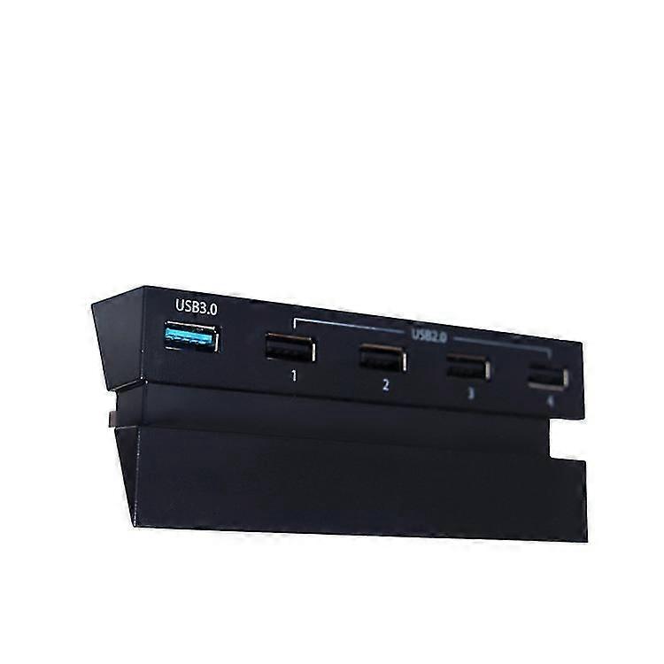 5 Port Hub For Ps4, Usb 3.0 High Speed Charger Controller Splitter Expansion For Ps4 Console, Not For Ps4 Slim, Ps4 Pro(1pcs, Black) Yaju