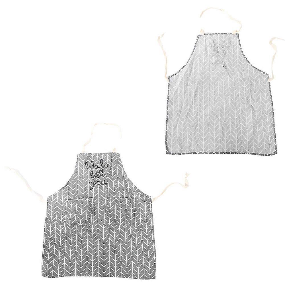 Fashionable Beautiful Pattern Cooking Apron Breathable Apron Kitchen Tool (Gray)