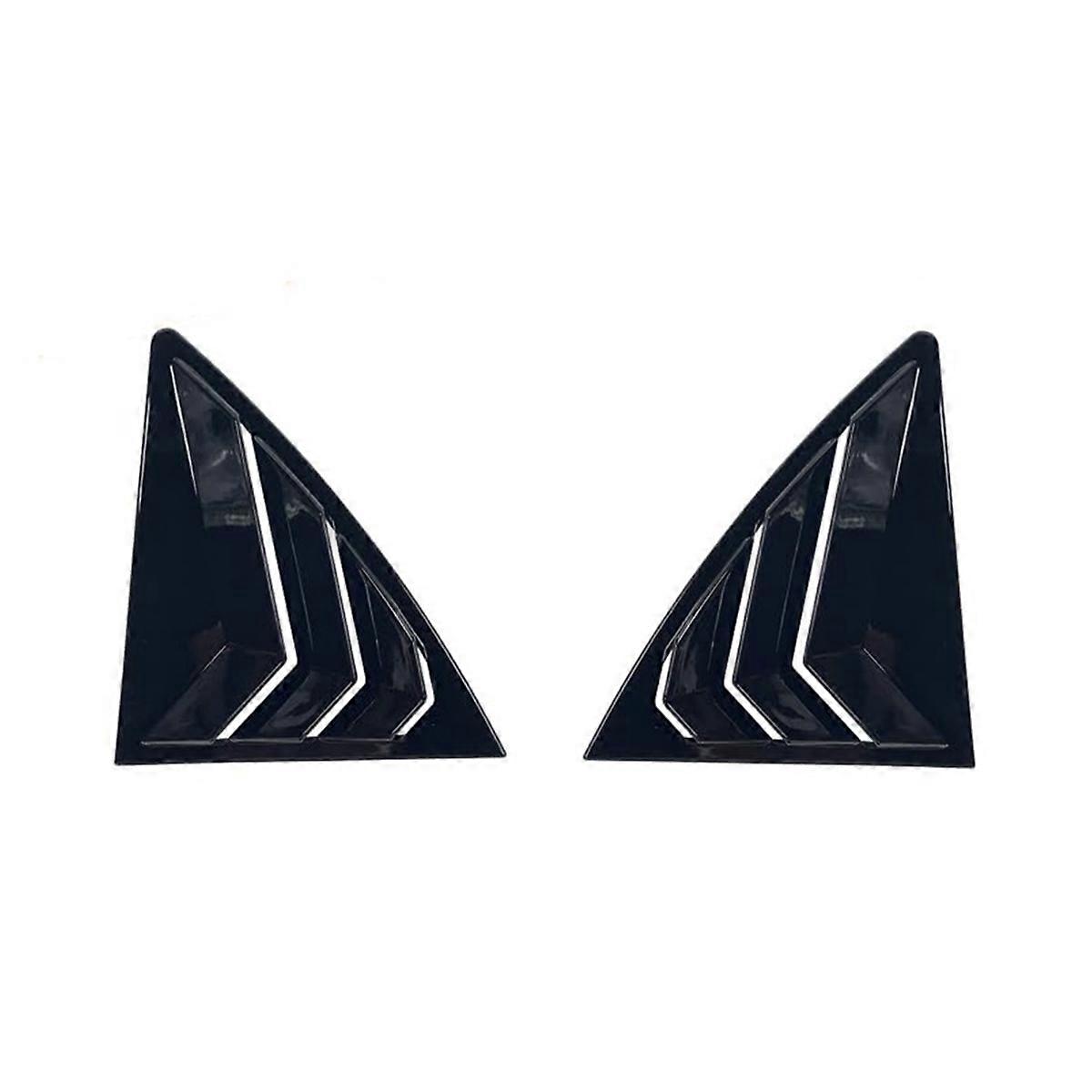 For 2009-2013 Car Rear Louver Window Side Shutter Cover Trim Sticker Vent Scoop Accessories Bright