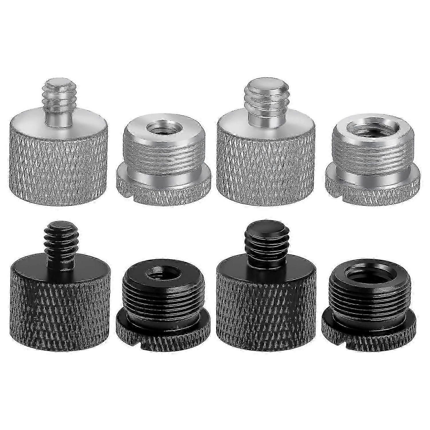 8-pak adapterów do statywu mikrofonowego, 5/8 żeńskie na 3/8 męskie, 3/8 żeńskie na 5/8 męskie, do statywu mikrofonowego, wysięgnika, statywu kamery