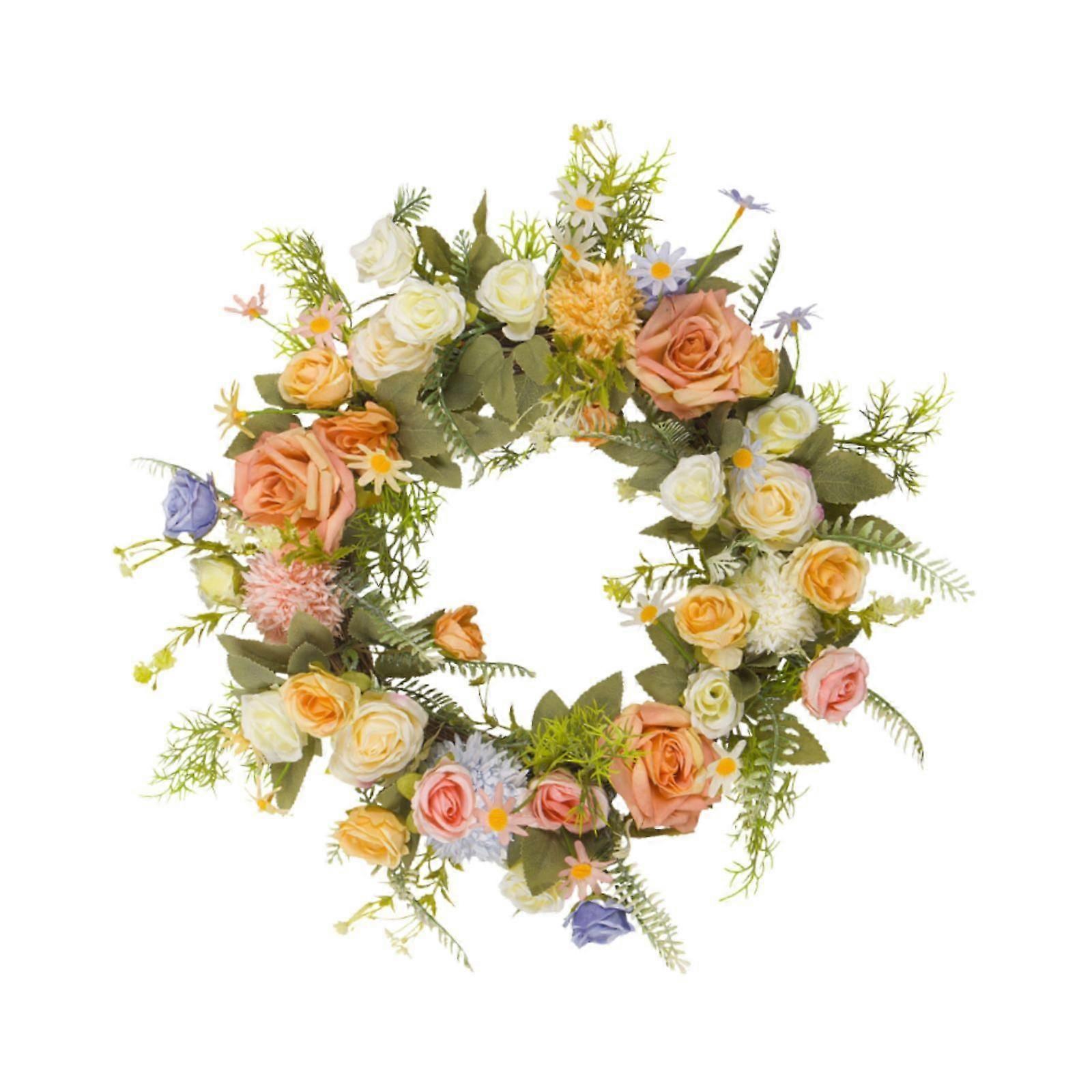 정원 발렌타인 데이 사무실용 현관 장식 45cm용 봄 화환