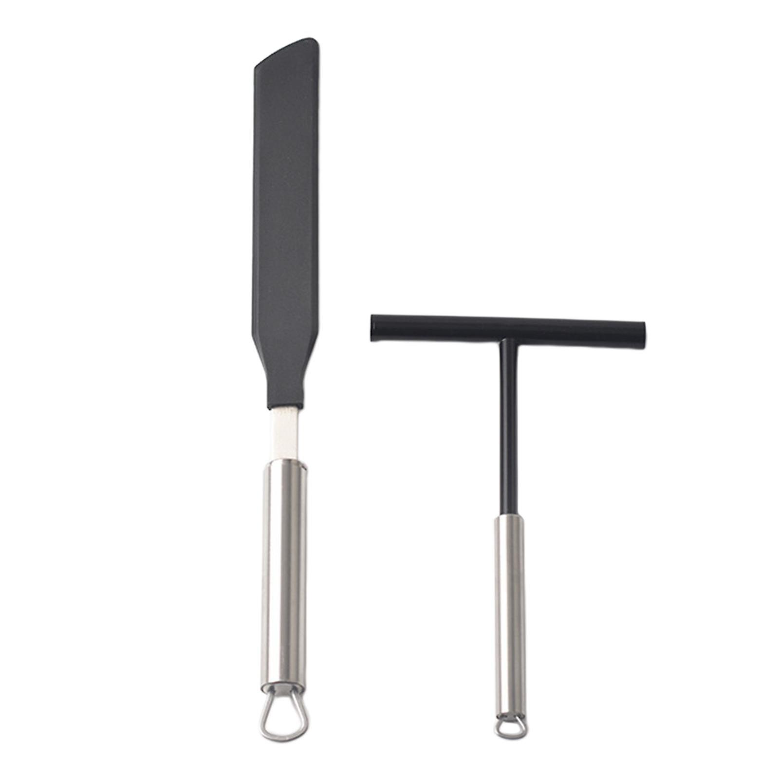 2Pcs Crepe Making Spreader Egg Pie Scraper Pancake Maker Tools for Stall