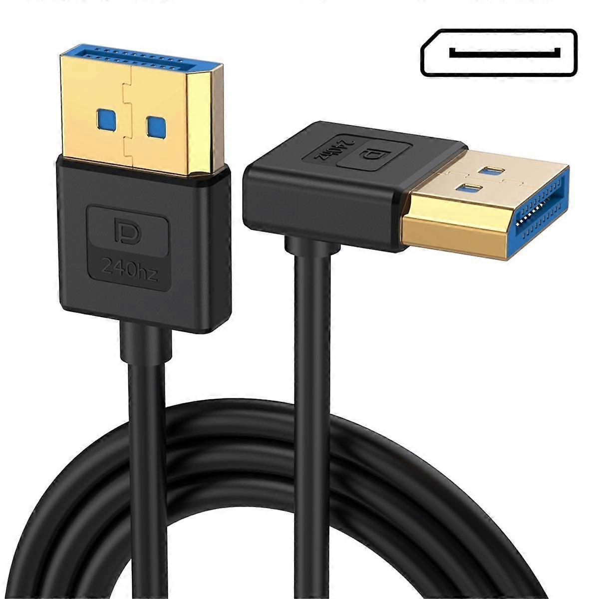 3.3ft Display Port 1.4 Extension Cable 90 Degree DP 8K60Hz 4K144Hz Video Audio Cord for Laptop PC M