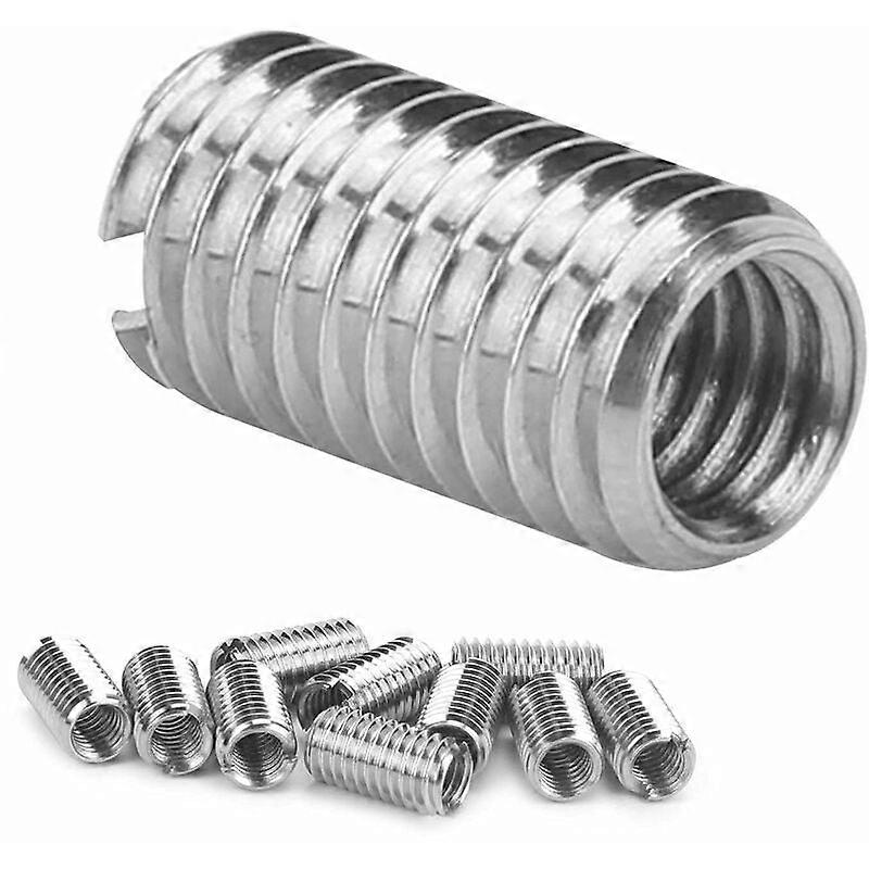 10 inserts filetés fendus intérieurs M6 1,0, extérieurs M8 1,25, 15 mm