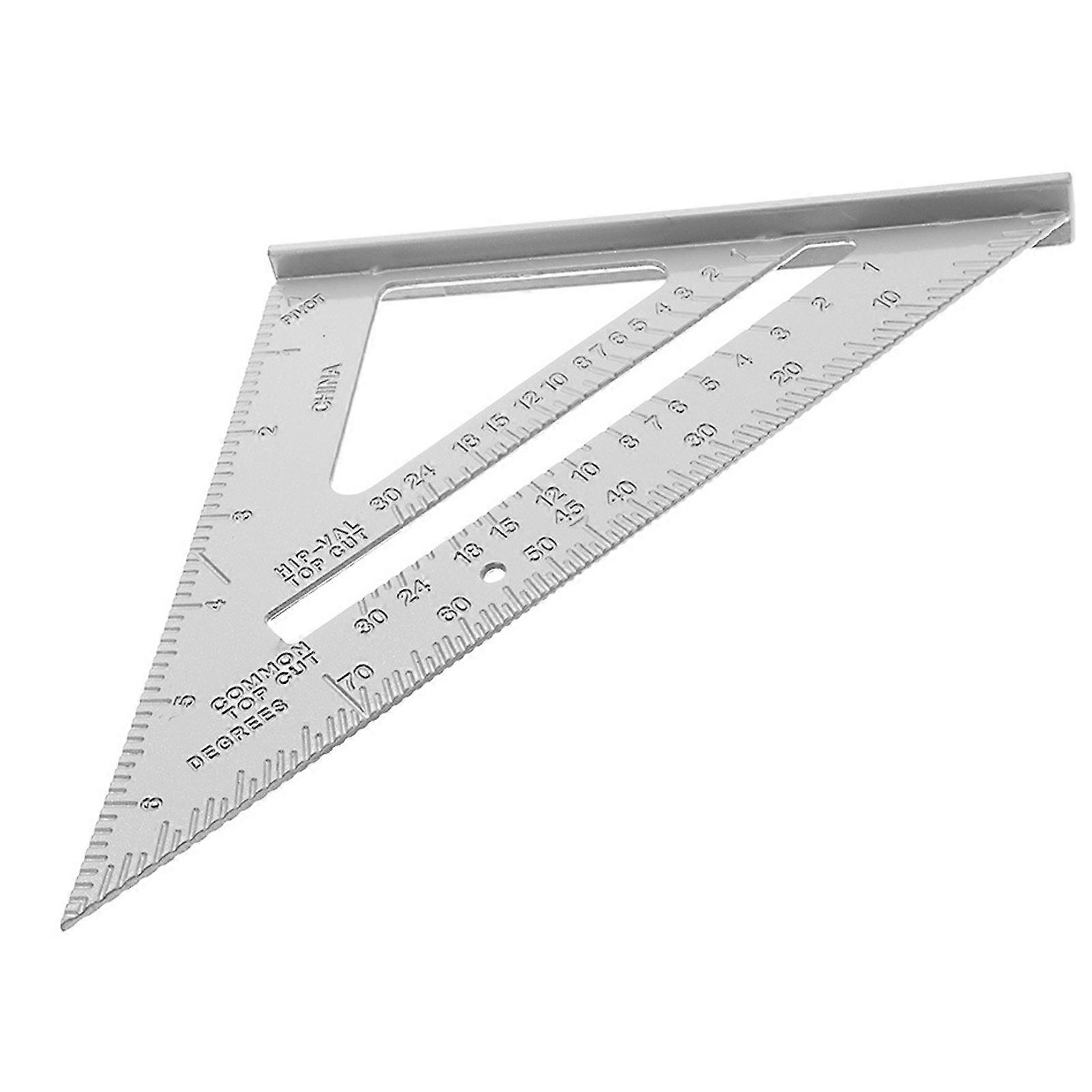 Rafter Square 7in Aluminum Alloy Metric Imperial Multifunctional Triangle Carpenter Square for Woodworking