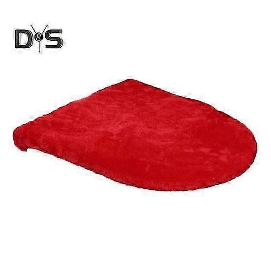 Solid Color Toilet Lid Cover Ultra Plush Elastic Band Non-Slip Material Washable Universal Fit Toilet Cover Bathroom Accessory