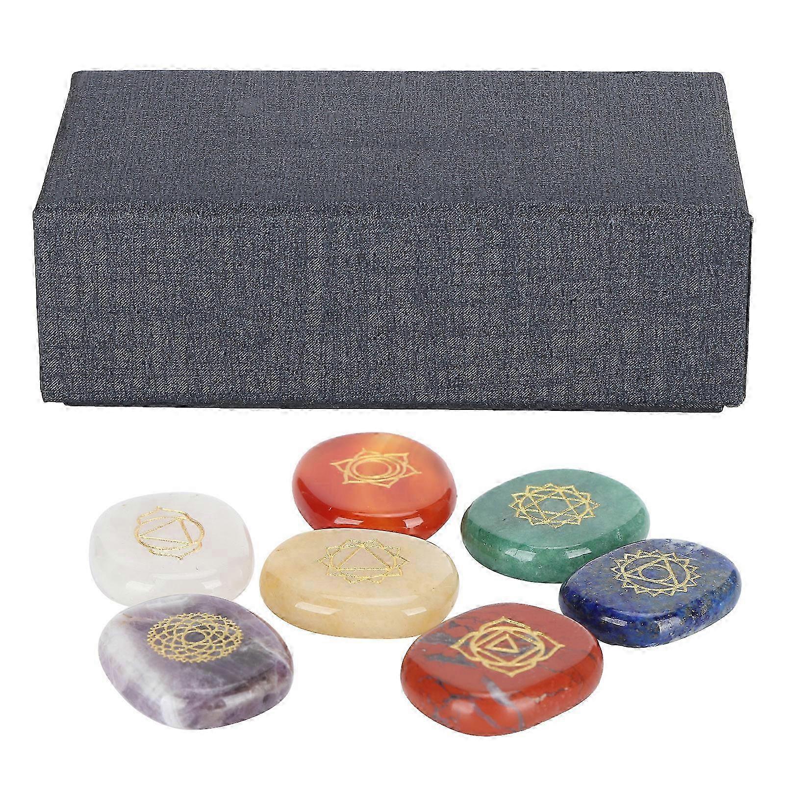 7 Pz Chakra Pietre Che Simboleggiano I Chakra Del Corpo Pace Della Mente Collezione Forniture con Caso