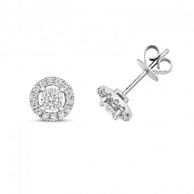 Diamond Illusion Cluster Stud Earrings ED325W