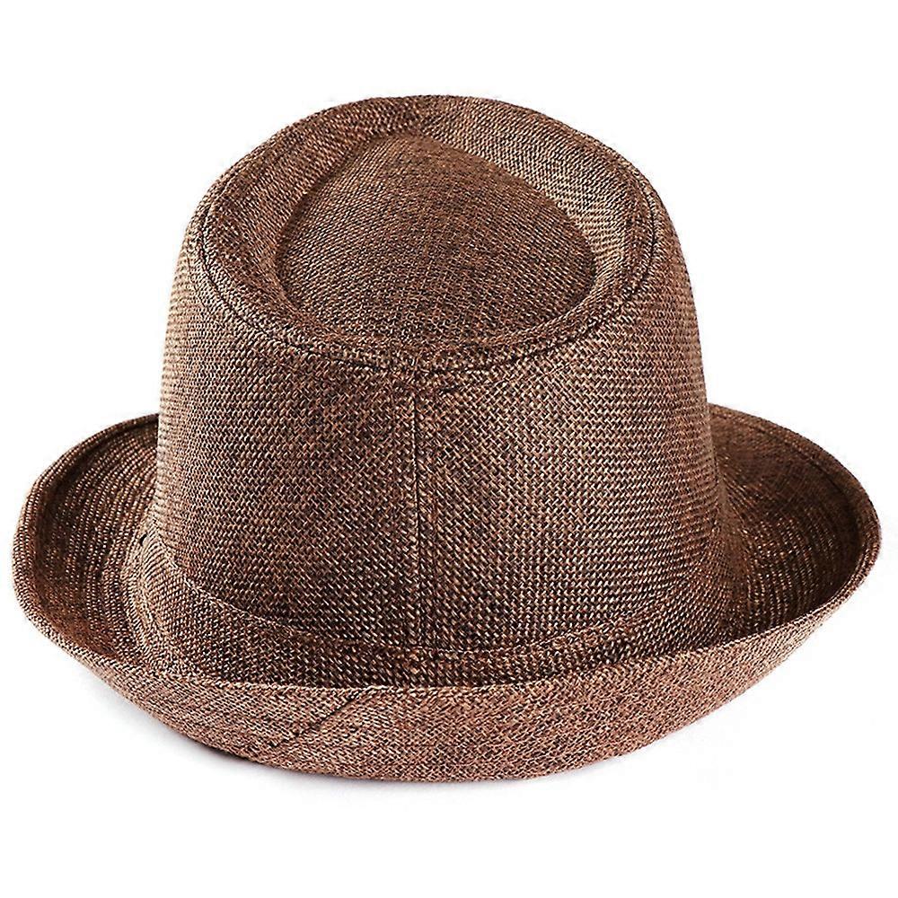 Moda Seaside Sun Visor Sombrero Folding Net Surface Jazz Hat Brown 58cm