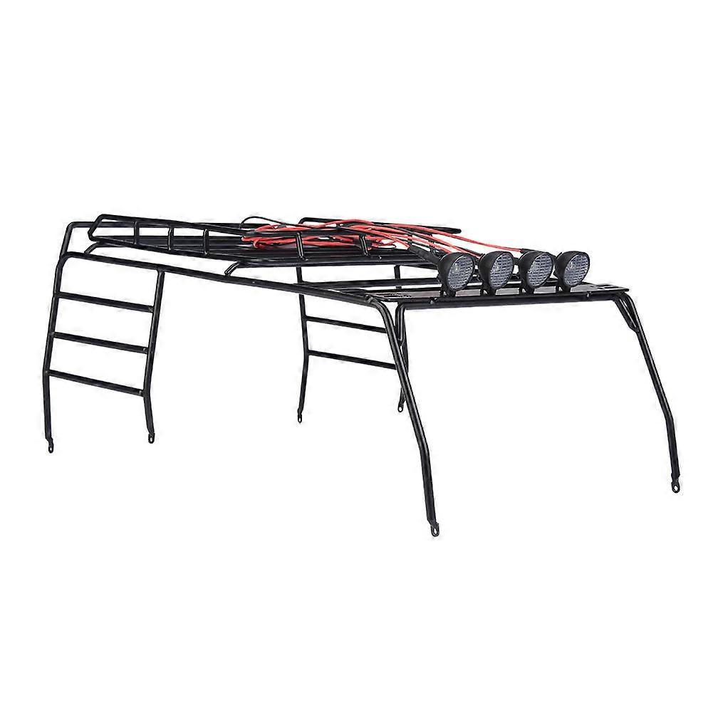 Roof Rack Luggage Carrier With 4 LED Lights for D110 / Axial / SCX10 Jeep Wrangler RC Car