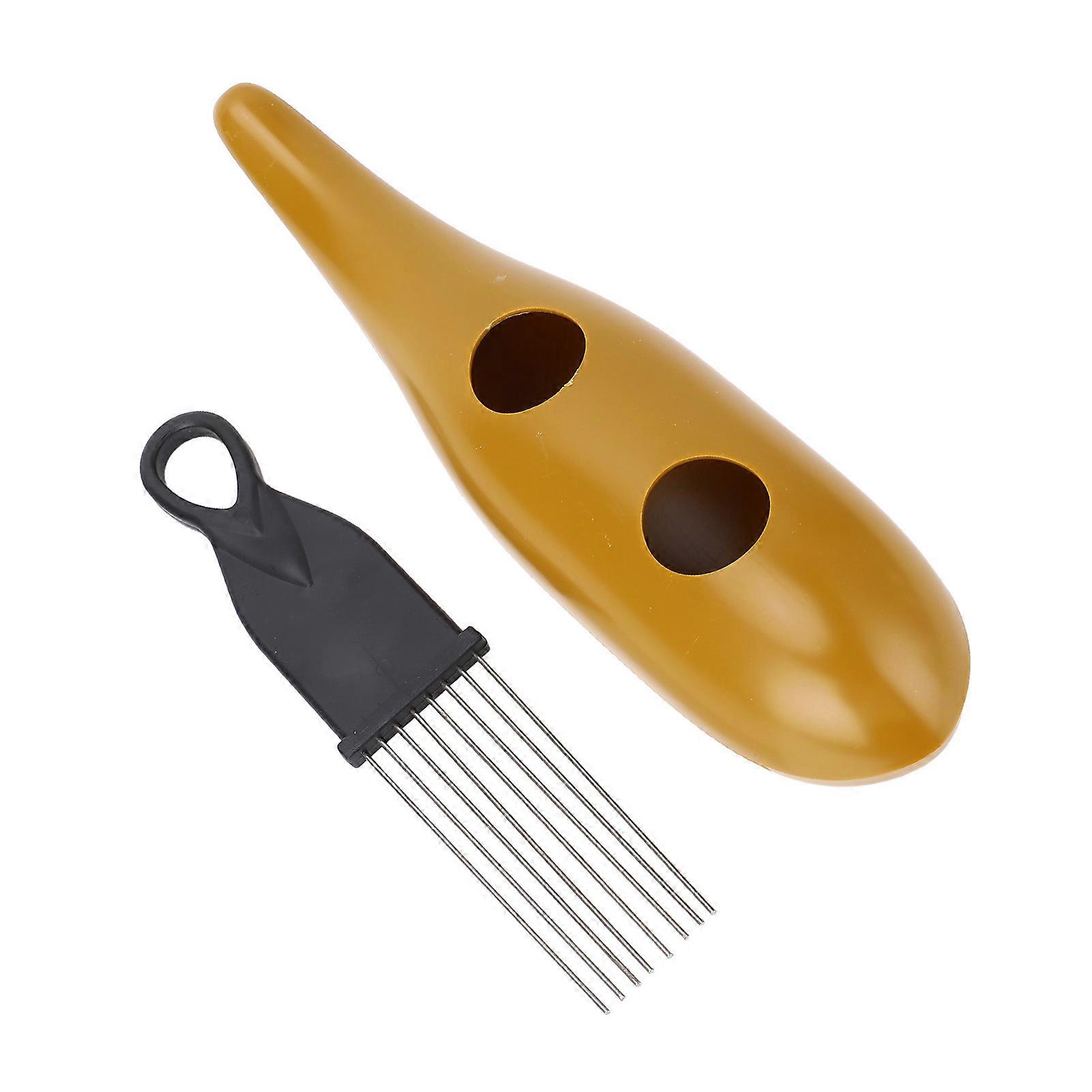Latin Fish Shape Guiro Percussion Instrument with Scraper for Musical Training & Band Accompaniment