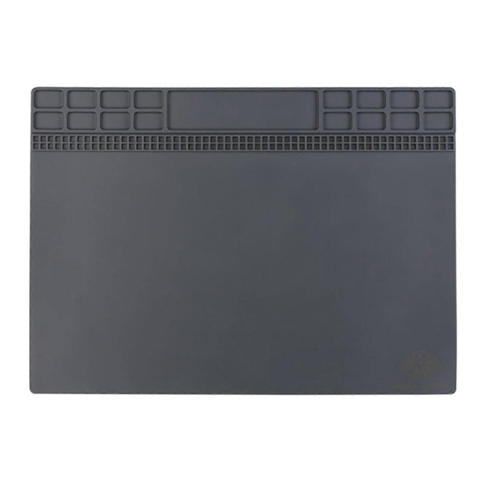 Soldering Mat Silicone Insulation Work Mat Heat Resistant Work for Bench For Repairing Computer Phone Electronics Watch grey