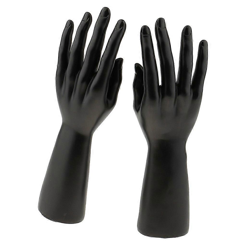 Mannequin Hand Display Stand, Pair Left and Right Hands, Ring and Glove Jewelry Organizer, Black