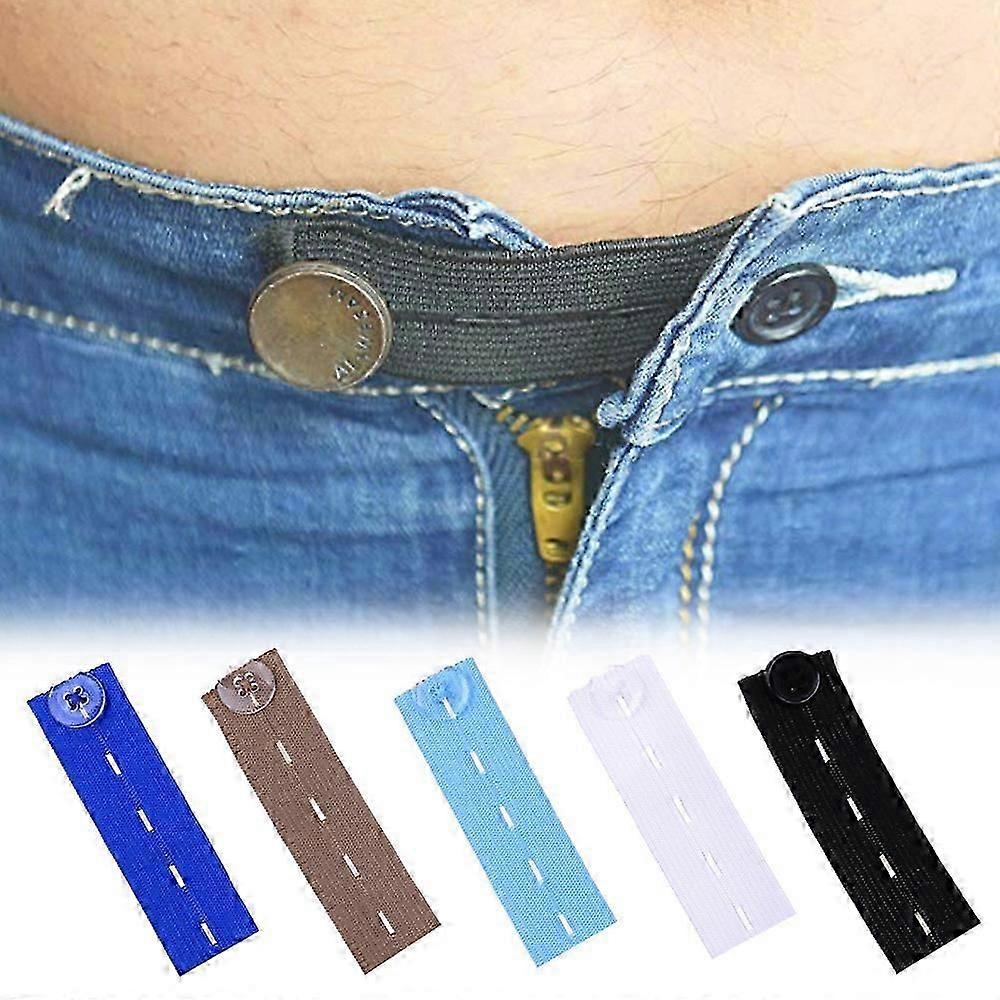 10pcs Elastic Waist Extender Adjustable Practical Stretch Fabric Belt Tight Trousers Waistband Expander For Jeans-Good