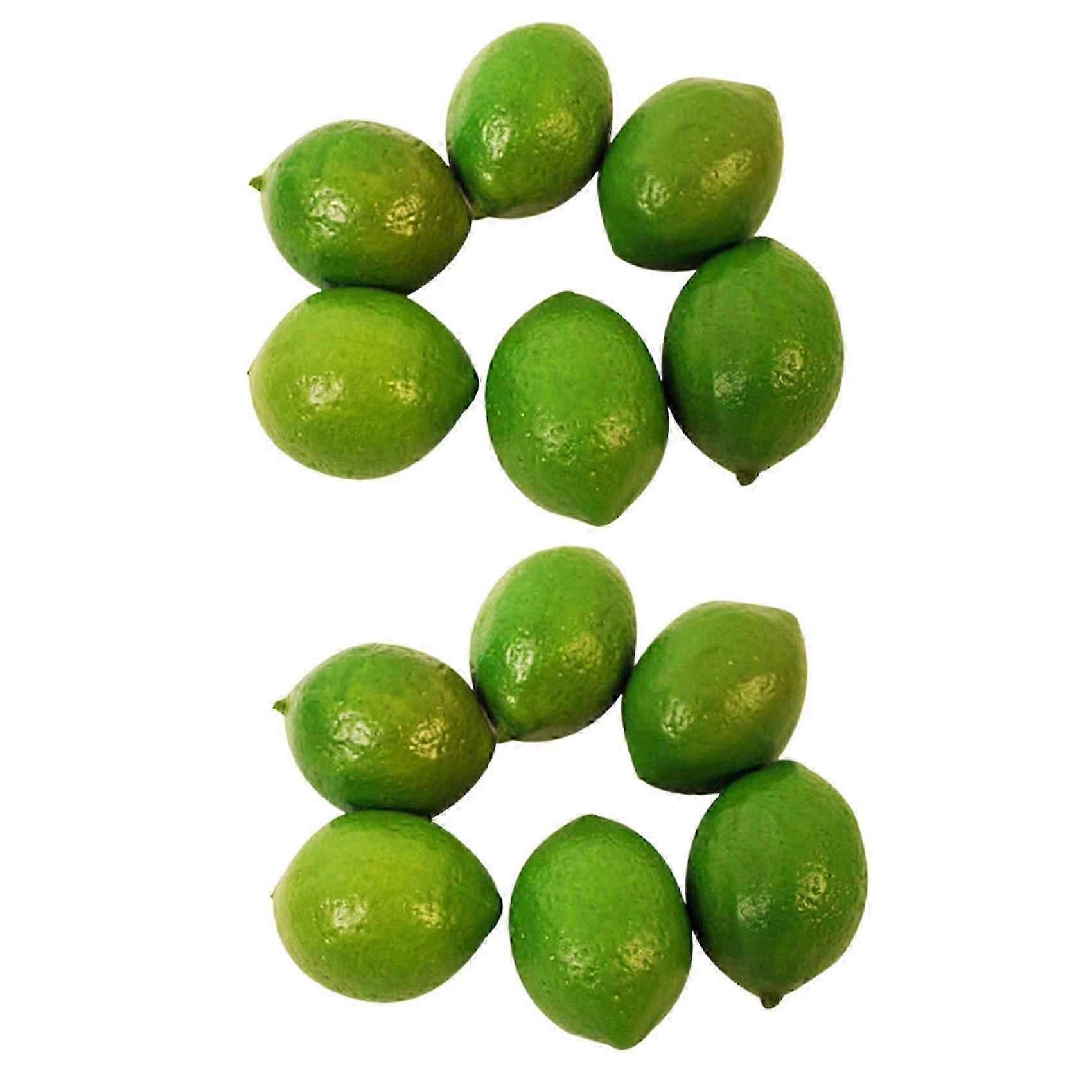 Artificial lime lemon for kitchen decor - 12pcs lifelike plastic fruit set