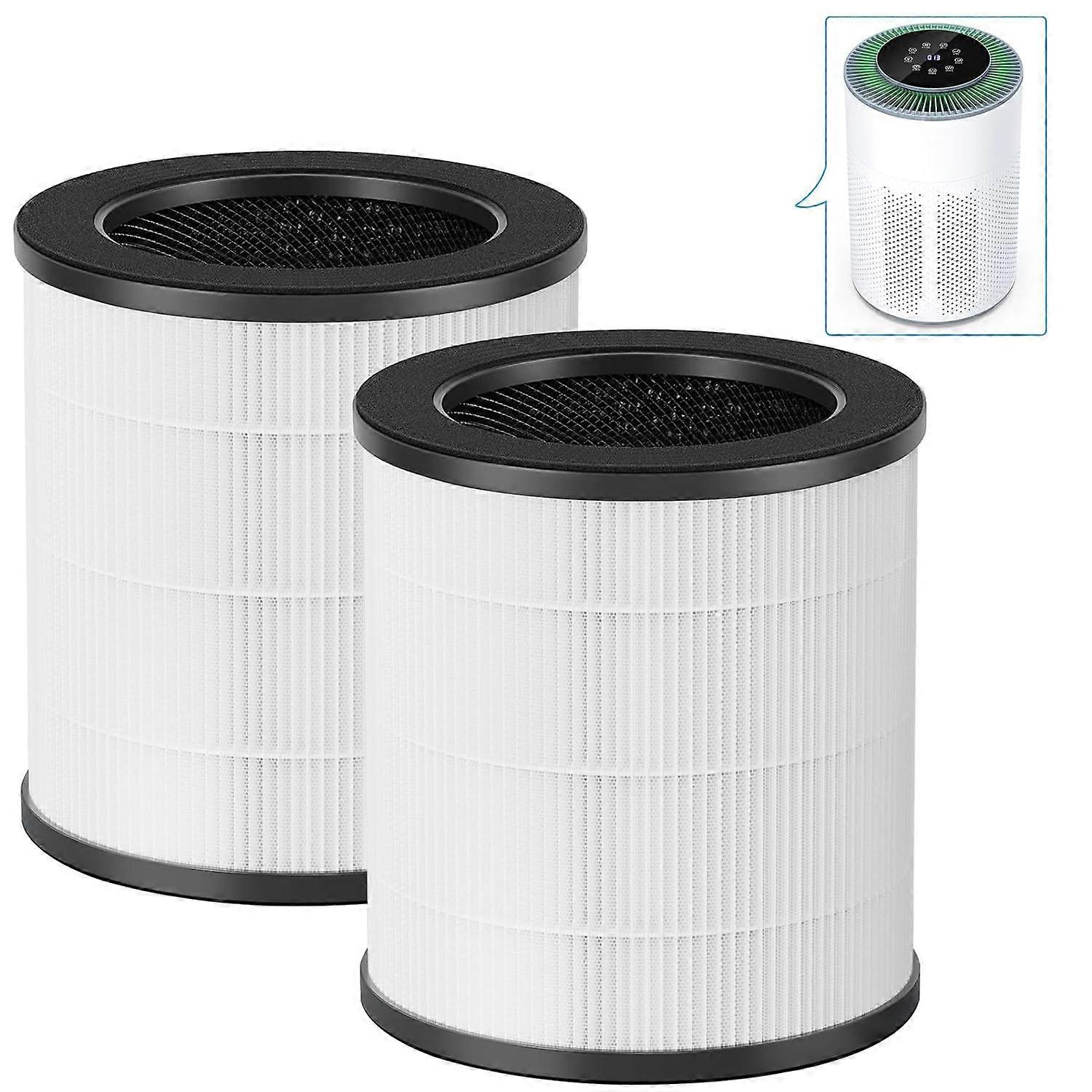 2 Pack Replacement Filter H13 True HEPA for Wildfire Smoke Pollen Pets Odor
