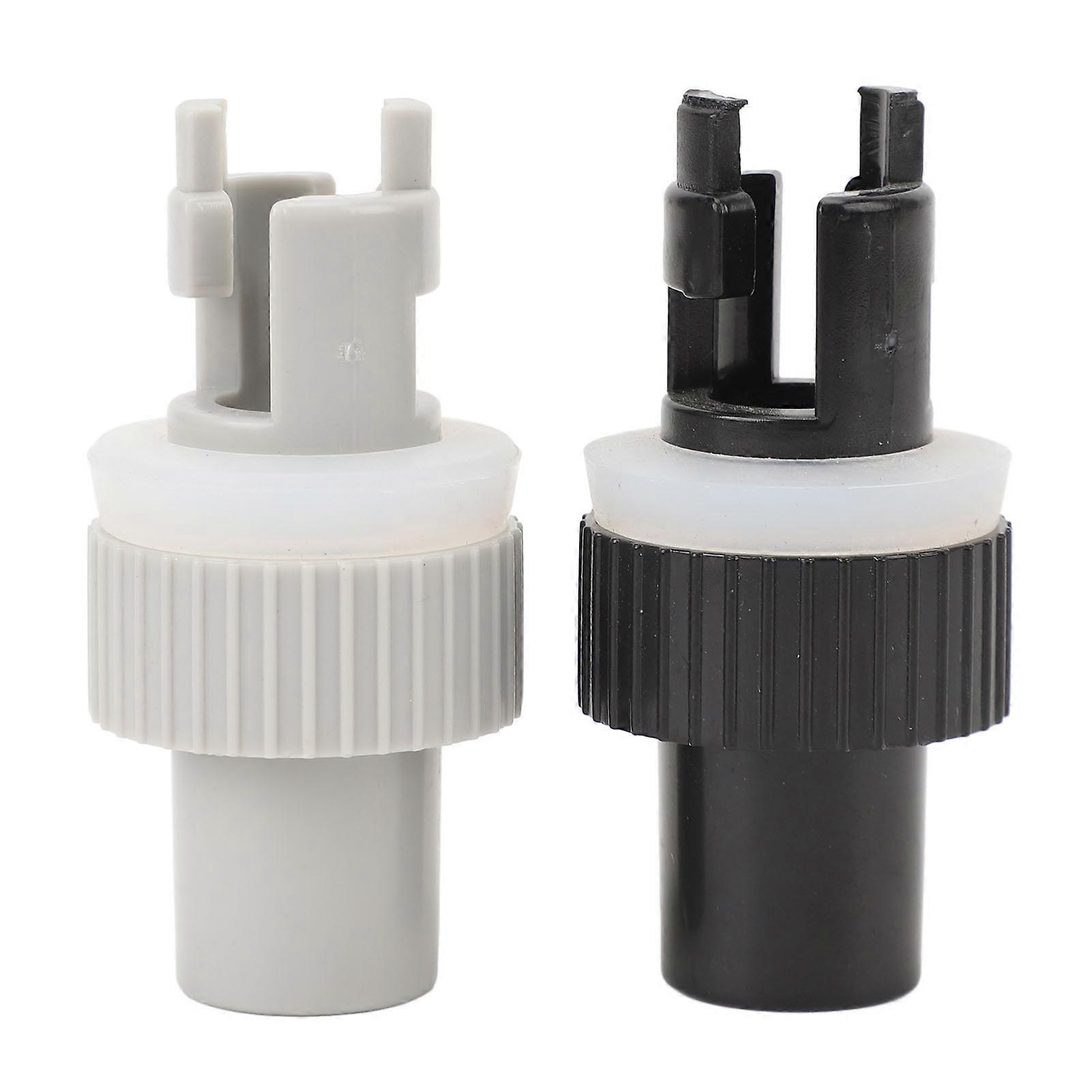 2pcs Inflatable Boat Pump Adapter Strong Sealing 8 Teeth Inflation 6 Teeth Deflation Kayak Air Valve Adapter for Paddle Board Black Gray